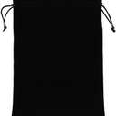 EFENDIZ Drawstring Pouch, Black Velvet Bag 7.3X10 inches, with 2 Compartments and Drawstrings, Great Bag for Gifts, Jewelry, Makeup, Power Bank, or Game Accessories