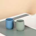 Silicone Tiny Cup, 2 Pack Tiny Cups for 6 months+, Open Cup for Baby Essentials 2.5oz (Sand/Blush)