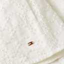Tommy Hilfiger Women's Short Sleeve Cotton Eyelet Dress with Waist Tie Detail (White, M)