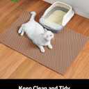 Cooyes Cat Litter Mat - Cut to Fit Any Place, 47"x35" Extra Large Litter Trapping Mat for Litter Box, Easy to Clean, Waterproof & Non-Slip Kitty Pad, Scatter Control to Protect the Floor (Khaki)