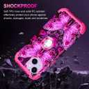 Miqala Compatible with iPhone 13 Case,iPhone 14 Case,Glow in The Dark Three Layer Heavy Duty Shockproof Hard Plastic Bumper+Soft Silicone Protective Case for iPhone 13/14 6.1 inch,All Purple