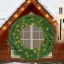 NUPTIO Large Christmas Wreath with lights, 36 inch