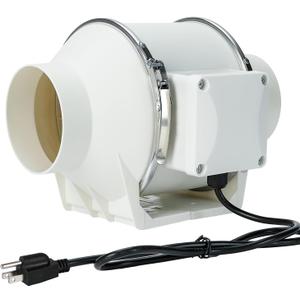 MissHoney 6 Inch Inline Duct Fan Exhaust Fan Ventilation Air Duct 390 CFM Intake Fan Window Vent High Efficiency Air Quiet Copper Motor For Vent Bathroom Ducting Vents Bathroom Grow Tents Hydroponics
