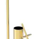 RUACQ Toilet Paper Holder Stand with Toilet Brush and Holder Set, 304 Stainless Steel Bathroom Toilet Tissue Paper Roll Holder Free Standing, Weighted Base, Heavy Duty (Brushed Gold)