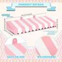 Boao 4 Pack Pink Circus Awning Decoration 3D Pink and White Stripe Cardboard Awning Bulletin Board Wall Decor Sweet Ice Cream Party Favors for Lemonade Stand Truck Bulletin Board