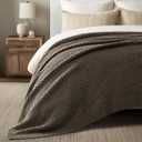 EVERGRACEHOME Chunky Chenille Knit Throw Blanket for Couch, Soft Luxurious Oversized King Moss Stitch Blanket for Bed, Large Cozy Farmhouse Knitted Throw for Sofa, Mocha Brown, 92" x 108"