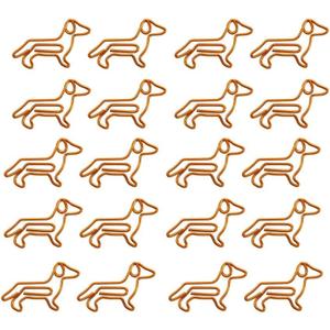 2 x 20 PCS Dachshund Shaped Paper Clips, Cute Small Paper Clips, Cute Paperclips Bookmarks, Holder, Office Supplies Gifts (Orange)