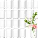 24 Pack Acrylic Vases, 4in Clear Acrylic Cylinder Plastic Flower Vase Bulk Small Plastic Vases for Centerpiece Office Wedding Decor
