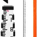 16 Foot Aluminum Grade Rod 10ths 5 Sections Telescopic Laser Level Pole with Bubble Level Carrying Case Double Sided Scale Leveling Measuring Stick for Houses Walls Floors Surveying Equipment