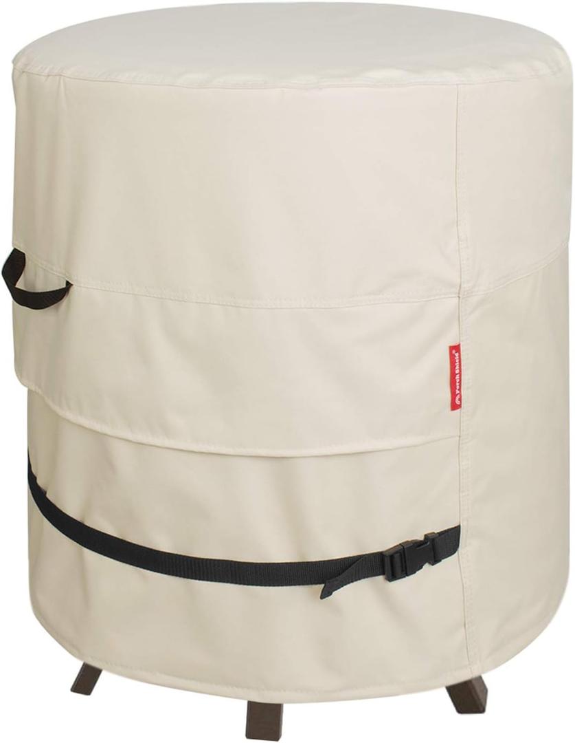 Porch Shield Patio Round Cooler Bar Table Cover - Waterproof Outdoor Ottoman Coffee Side Table Cover - 19.5D x 21H inch