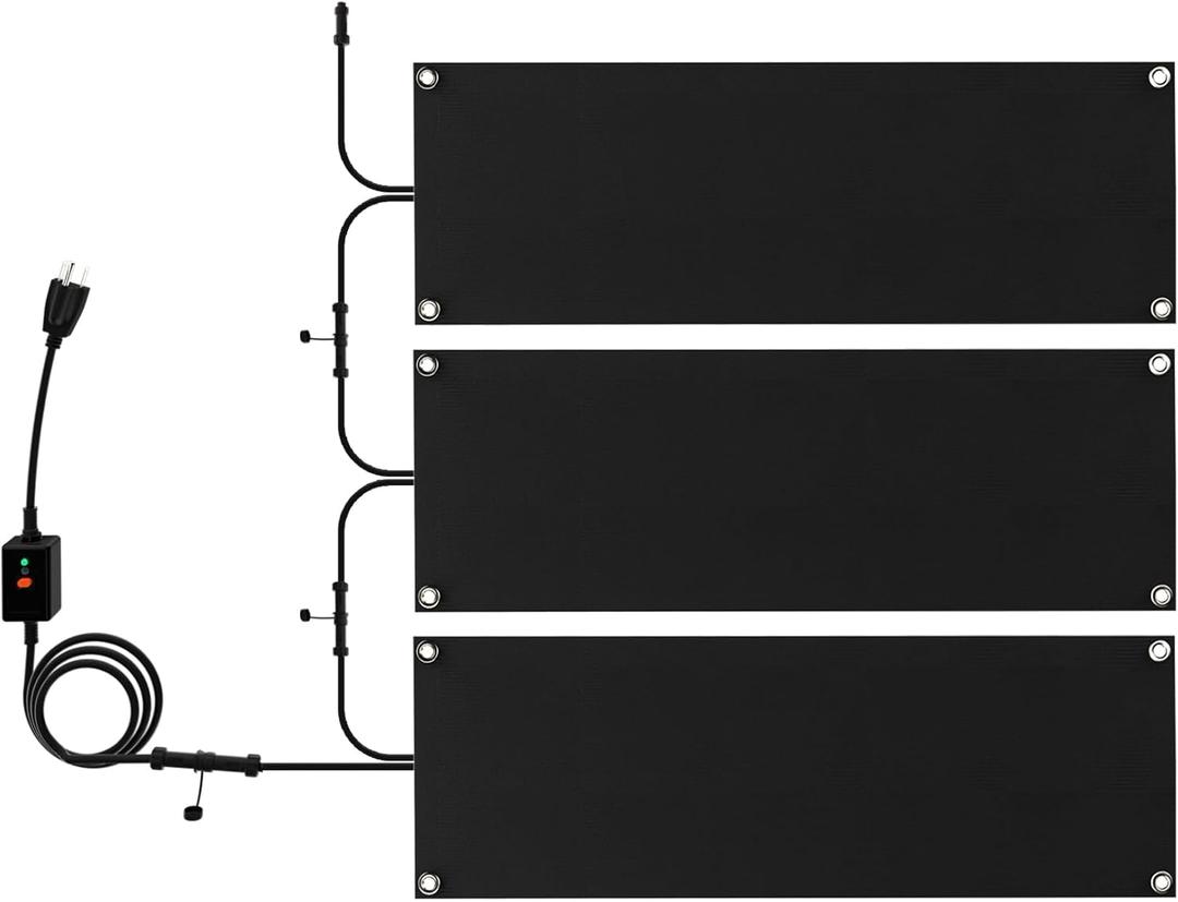 Snow Melting Mats, Heated Outdoor Mats for Walkways, Electric Snow Melting Mats for Decks and Sidewalks, Trusted No-Slip Snow and Ice Melt Heated Sidewalk Mat (10 x 30) 3PCS