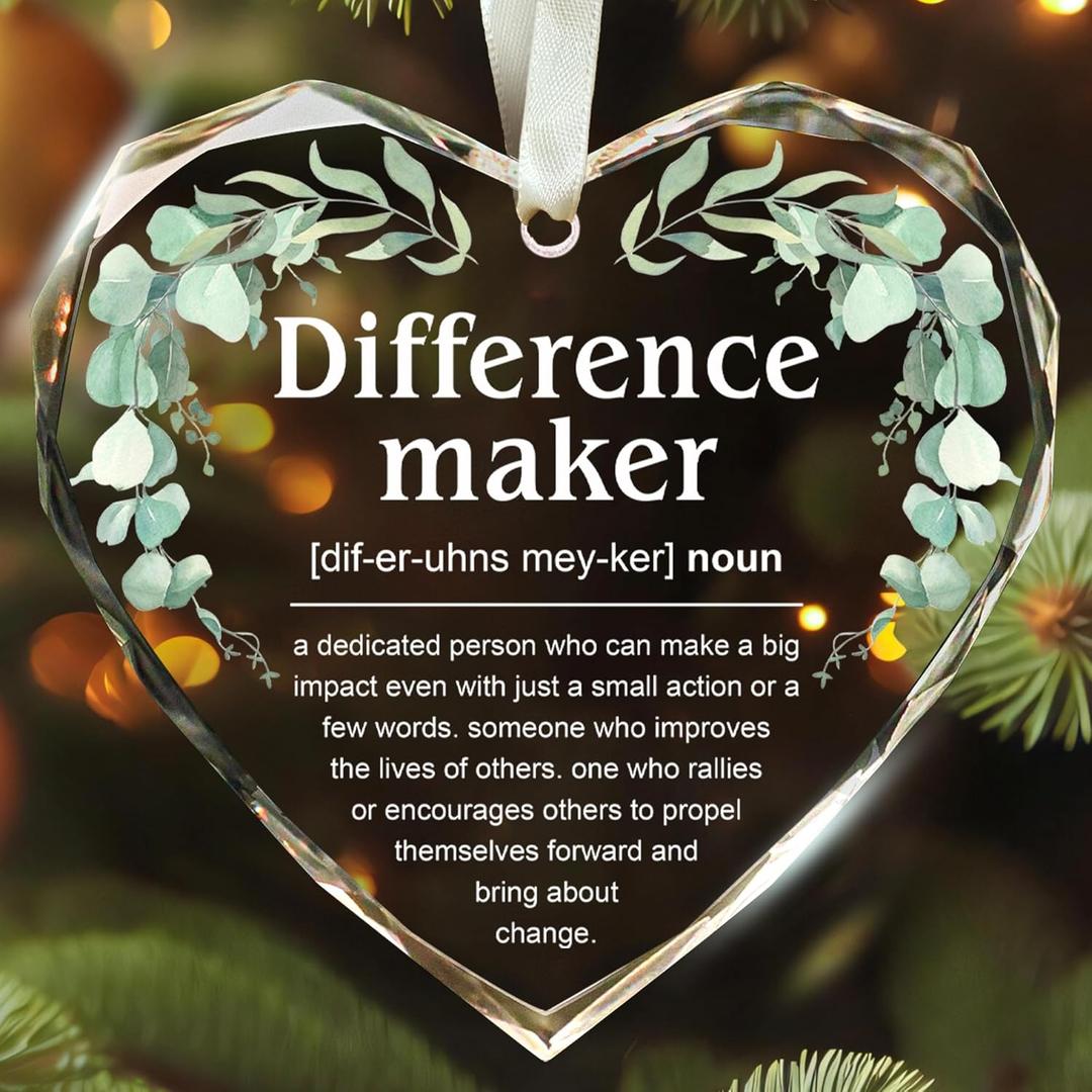 Thank You Gifts - Appreciation Gifts for Women, Boss, Coworker, Teacher, Nurse, Employee - Inspirational Farewell Goodbye Going Away Glass Thank You Ornament 2025