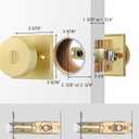 Haidms Gold Entry Door Knobs with Lock and Key, Keyed Different (5 Pack)