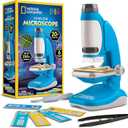 National Geographic Junior Microscope for Kids- Kit Includes Up to 250x Magnification Handheld Mini Attachment, 12 Slides, Lab Guide, Science Toy for Ages 6-12, STEM Project