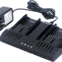 Biswaye WA3875 20V Li-ion Dual Port Charger Compatible with Worx 18V/20V PowerShare Battery WA3578 WA3575 WA3525 WA3520 WA3512 WA3512.1 WA3742