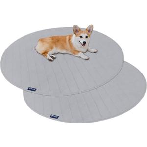 Washable Pee Pads for Dogs 2 Pack, Waterproof Dog Whelping Pads, Reusable Pee Pad Quilted, Fast Absorbing Training Pads for Dogs, Housebreaking Absorption Pads (Gray)