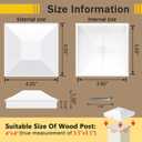 Goovilla 4x4 Post Caps White(Actual 3.5" x 3.5"), 12 Pack Fence Post Caps with 24 Screws and Easy Installation,Sturdy Waterproof Plastic Deck Post Caps with Frosted Finishing Touch, Protect Wood Post