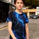 uideazone Boys Girls 3D Graphic Printed T-Shirt Crewneck Short Sleeve Tees 6-14 Years (9-12 Years)