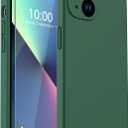 for iPhone 13 Case, Liquid Silicone Case with [Screen Protector] [Full Camera Protection], Soft Microfiber Lining Phone Case 6.1 inch (Dark Green)