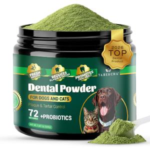 2 x Probiotic Dog Dental Powder - Plaque Off Powder - Dog Teeth Natural Cleaning Powder - Dogs Breath Freshener - Enzymes & Probiotic with Tartar and Plaque Off - Pets Tooth Cleaning- 150g/5.3 oz