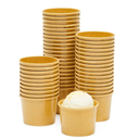 Juvale 50 Pack Brown Paper Ice Cream Cups - Disposable Dessert Bowls for Sundae Bar, Frozen Yogurt - Snack Cups (5 ounces)