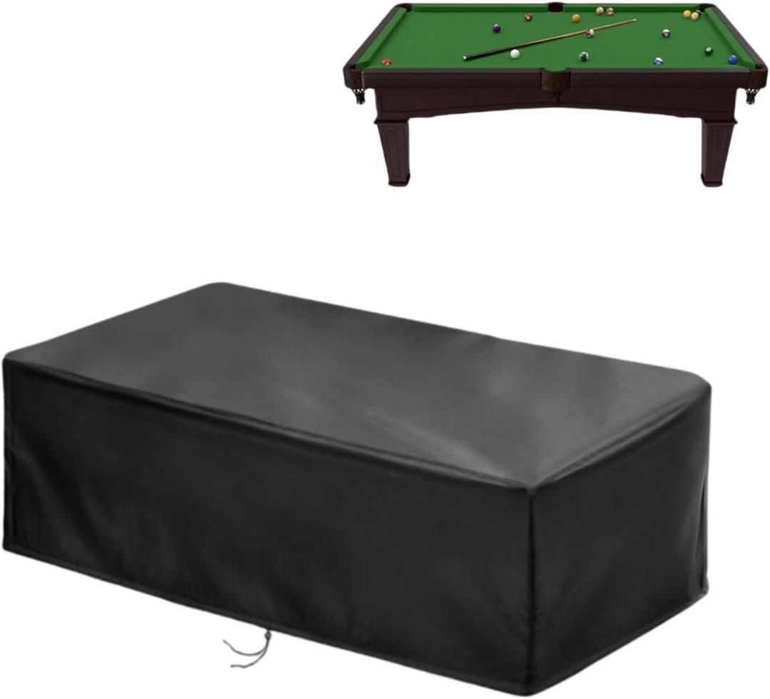 2025 Upgraded FabricSaking 6/7/8/9 Ft Pool Table Cover Waterproof, Heavy Duty Billiard Table Cover Indoor & Outdoor, 89" L x 46" W x 32" H, (7 Feet, Black)