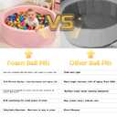 Foam Baby Ball Pit 35.4"x 11.8" for Toddlers, Soft Round Kiddie Playpen Ball Pool for Kids with Soft Memory Sponge for Babies Indoor Game(Balls not Included) Light Pink 35.4IN