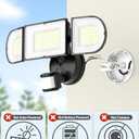 Olafus 180W Motion Sensor Outdoor Lights, 18000lm Dusk to Dawn LED Flood Lights Outdoor Wired, 6500K Daylight Motion Lights for Outside, IP65 Waterproof Exterior Security Light, Black