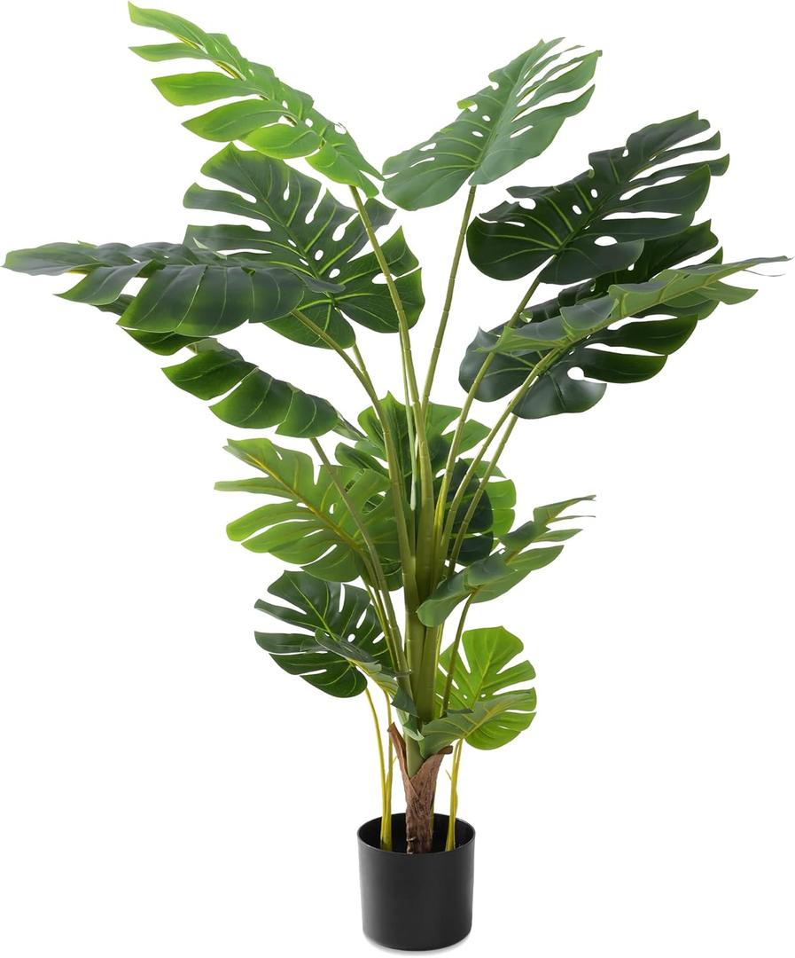 Artificial Tree-Faux Plants Indoor Outdoor- Keloteven 5FT Artificial Monstera Fake Tall Tree 16 Leaves - Artificial Plants for Home Decor, Office, Living Room and Pito Decoration, MD145 (Monstera - 5ft)