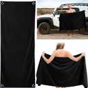 Outdoor Magnetic Bath Towel Oversized 75"x30" Magnetic Microfiber Beach Quick Dry Towel with Magnet Corners for Beach, Pool, Travel, Gym & Camping (Black)