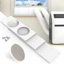 Dual Hose Portable Air Conditioner Window Seal Kit, 5" Diameter Adjustable Window Vent Kit with Foam Seal Strip for Sliding and Hung Windows