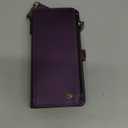 Defencase Compatible with iPhone. Case Wallet with RFID Blocking Card Holder for Women Men, Soft PU Leather Magnetic Snap Flip Zipper Strap Wallet Phone Case Fit for iPhones   6"inch long  Purple