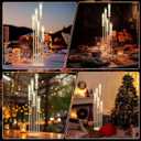 Tandefio 4 Sets Acrylic Candelabra Centerpieces 42.5" Tall Clear Candle Holders Pillar Taper Candlestick with Lampshades 5 Arm Floor Candelabra Stand for Wedding Christmas Ceremony Dinner Party
