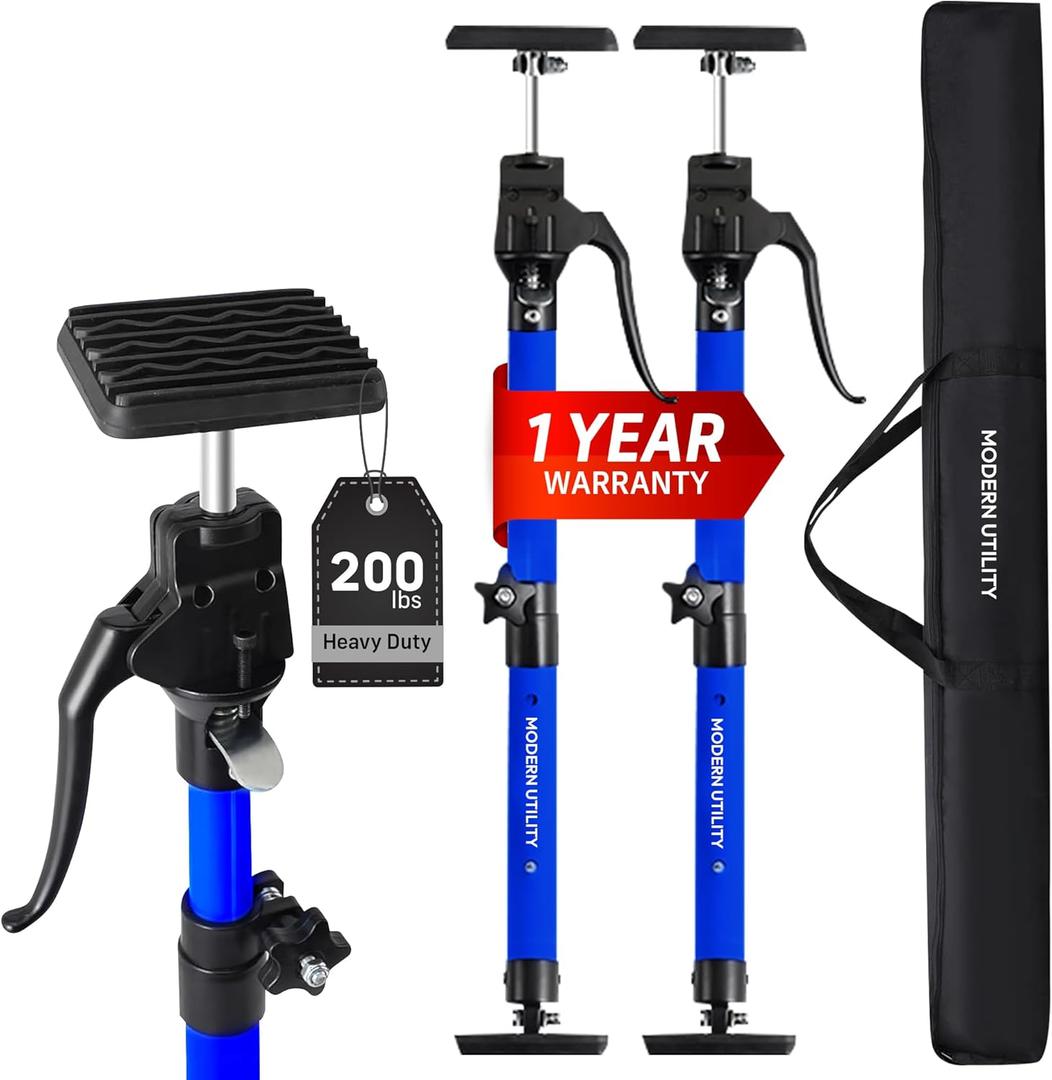 Adjustable Cabinet Jacks for Installing Cabinets (22.8-45.3 2 Pack) Heavy Duty 200 lb Metal Quick Support Rod & Third Hand Support System with Swivel Non-Slip Pads for Drywall and Ceilings.