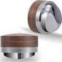 54mm Espresso Distribution Tool Walnut Coffee Distributor Adjustable Depth Stainless Steel Espresso Leveler Compatible with Breville Espresso Machines