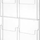 Barydat 4 Pocket Acrylic Brochure Holder Wall Mount Clear Pamphlet Holder Plastic Trifold Multi Slot Flyer Rack Magazine Literature Display Stand Wall Hanging Organizer for Office Menu Advertise