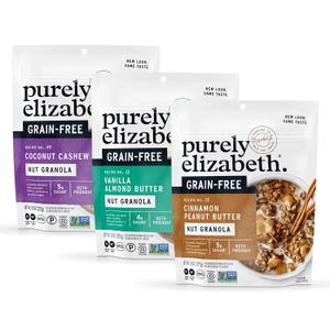 Purley Elizabeth Keto Granola Best Sellers Variety Pack, Made with Nuts and Seeds, Grain-Free, Gluten-Free, Non-GMO (3ct, 8oz Bags), Best By 07-19-2025.