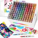 120 Color Acrylic Paint Markers Soft Brush Tip Acrylic Paint Pens and paint markers for Stone, Canvas, Wood, Glass, Rocksand Fabric Painting, Paint Pen Paint Markers