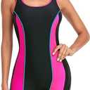 Ocean Blues Women's Hot Pink Athletic Boyleg One Piece Swimsuits Sport Bathing Suit Size XLarge
