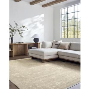 Livabliss x Galey Alix Fetscher III Vintage Damask Area Rug, 5' x 7'6" (5' x 8'), Light Brown