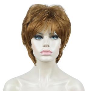 Aimole Short Layered Body Wave Wigs Synthetic Women's Wig Full Hair (27-Strawberry Blonde)