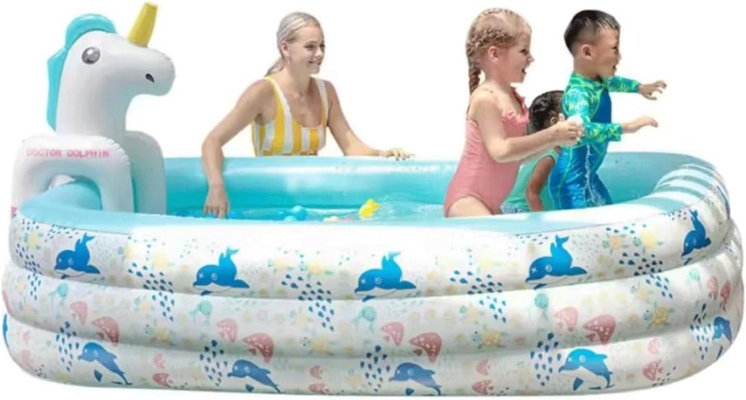 Inflatable Swimming Pool, Inflatable Unicorn Game Center, Outdoor Amusement Park, Inflatable Water Park with Sprinkler System(300 * 180 * 60CM) Inflatable Swimming Pool, Inflatable Unicorn Game Center, Outdoor Amusement Park, Inflatable Water Park with Sprinkler System(300 * 180 * 60CM)