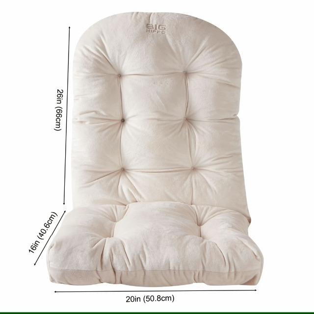 Big Hippo Indoor Adirondack Chair Cushion, Soft and Comfortable Patio High Back Chair Cushion for Adirondack Chair (Beige)