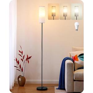 EDISHINE Floor Lamps for Living Room, 63.7in Minimalist Standing Lamp with 9W LED Bulb, 3 Color Temperature, Modern Corner Lamp for Bedroom, Nursery, Office, Foot Pedal Switch, Black