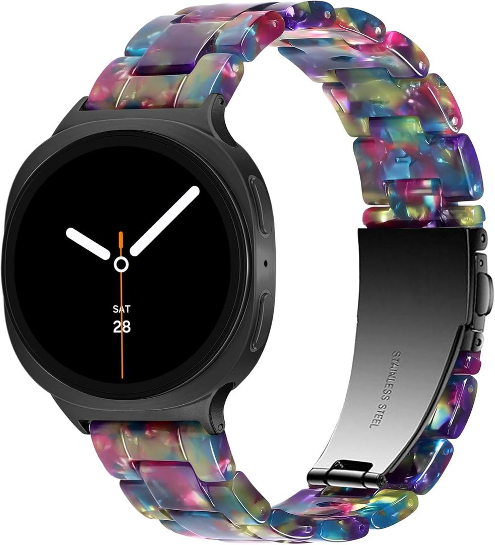 YGTIECS Resin Strap Only Compatible with Samsung Galaxy Watch 8 Band 40mm 44mm, for Galaxy Watch 8 Classic Band 46mm, 20mm Soft Resin Replacement for Samsung Watch 8 Bands/Watch 8 Classic Band