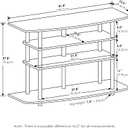 Furinno Frans Turn-N-Tube TV Stand for TV Size up to 43 Inch, 4-Tier, White Oak, 4-Tier for 43" TV, Stainless Steel Poles
