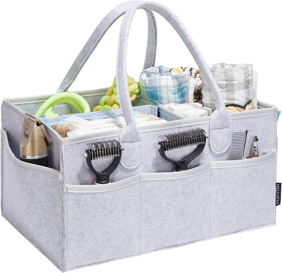 Pet Grooming Tote, Dog Grooming Supplies Organizer, Travel Outdoor (Bag ONLY) (Sliver Grey)