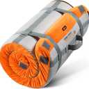 3 Inch Memory Foam Camping Mattress, Dual Layer Thick Sleeping Camp Pad for Car Tent Cot, Roll-Up Portable Glamping Floor Bed for Guests Sleepover (Twin XL: 80*38*3", Honey Orange)