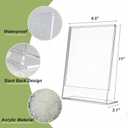 6 Pack Acrylic Sign Stand Holders, 8.5 x 11 Clear Plastic L Shape Table Paper Display Stand, Suit for Displaying Posters, Picture, Flyers, Menu