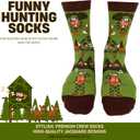 I'D RATHER BE CHASING Funny Mens Socks, Hunting & Fishing Gifts for Men, Fun Hunt Fish Crew Sock, Hunters Fishermen Gift